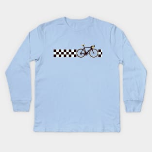 Bike Stripes Finish Line Kids Long Sleeve T-Shirt